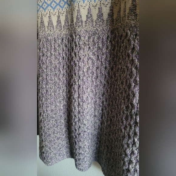 Vtg Woolrich fair isle textured cable mixed knit sweater Women's XL dusty plum - Picture 3 of 9